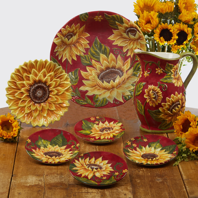 Certified International Sunset Sunflower Dessert Plate