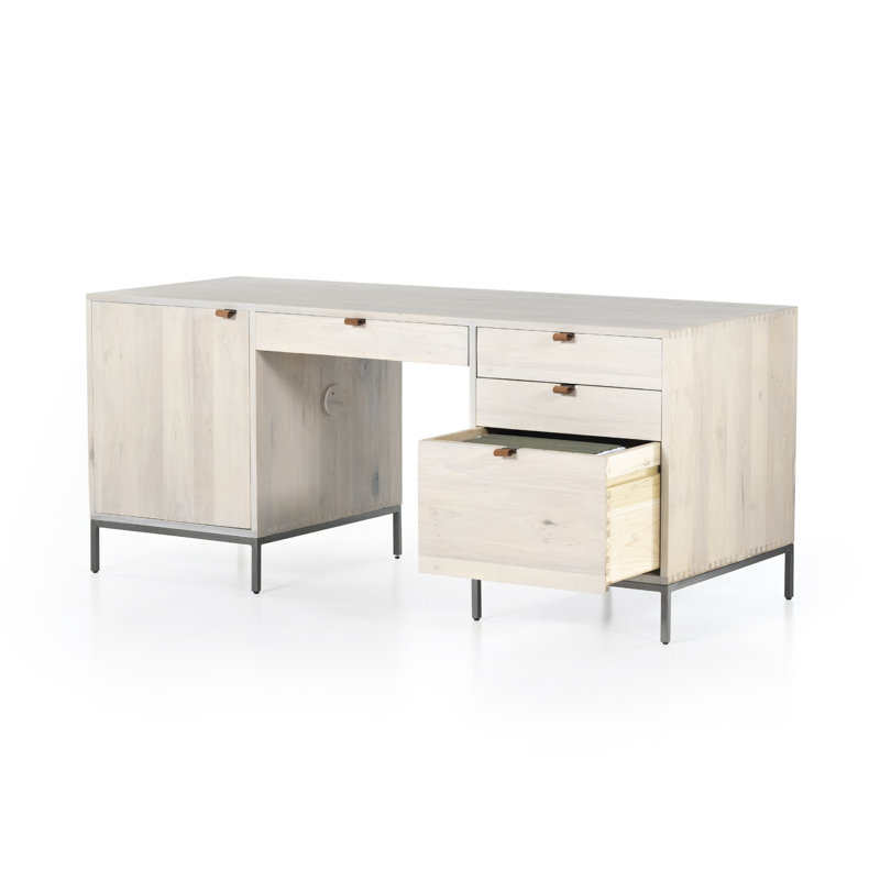 Trey Solid Wood Executive Desk, Dove Poplar