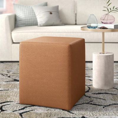 Baille Faux Leather Ottoman