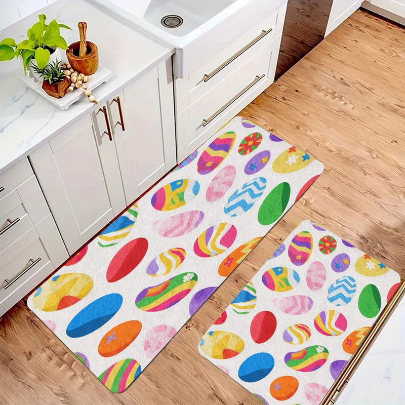 Easter Egg Festive, 2 Pcs Non Slip Kitchen Mats