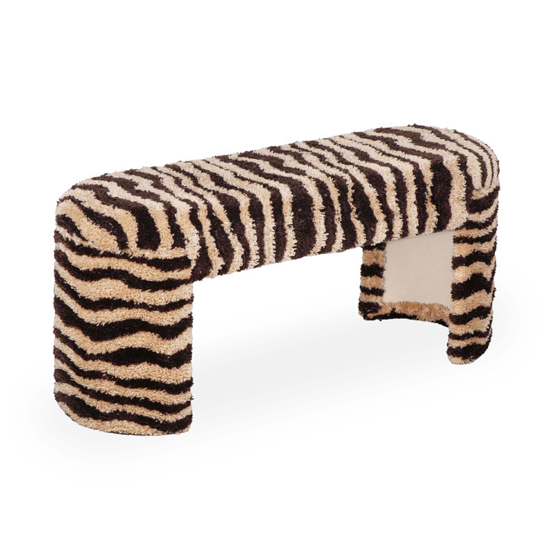 Banc touffeté à rayures brun 39 po Zebra