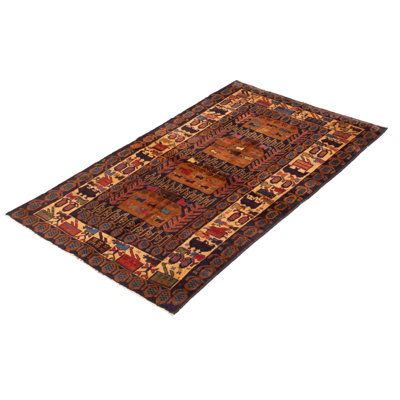 Tapis bleu marine foncé Rare War 3 pi 10 po x 6 pi 4 po