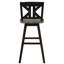 2 chaises de hauteur pub, en bois d'hévéa massif, noir et gris, pivotant à 360 degrés, divisées pour 2 chaises pivotantes, noir gris-955657633