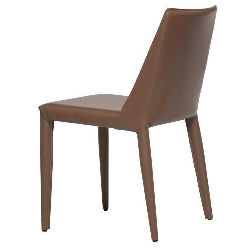 Greysi Leather Upholstered Dining Chair, Brown