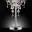 Grande lampe de table 35 "Evangelia", finition argentée et accents de cristal, abat-jour transparent