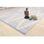 Tapis ivoire / turquoise en coton / laine à motif de chevrons fait à la main 8 pi x 10 pi
