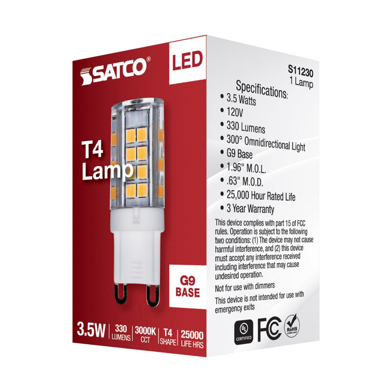 3.5 Watt Clear LED Bulb, 3000K