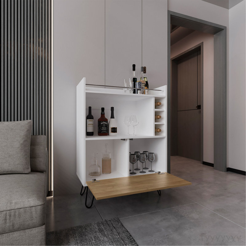 Bar, 1 porte, 4 tablettes