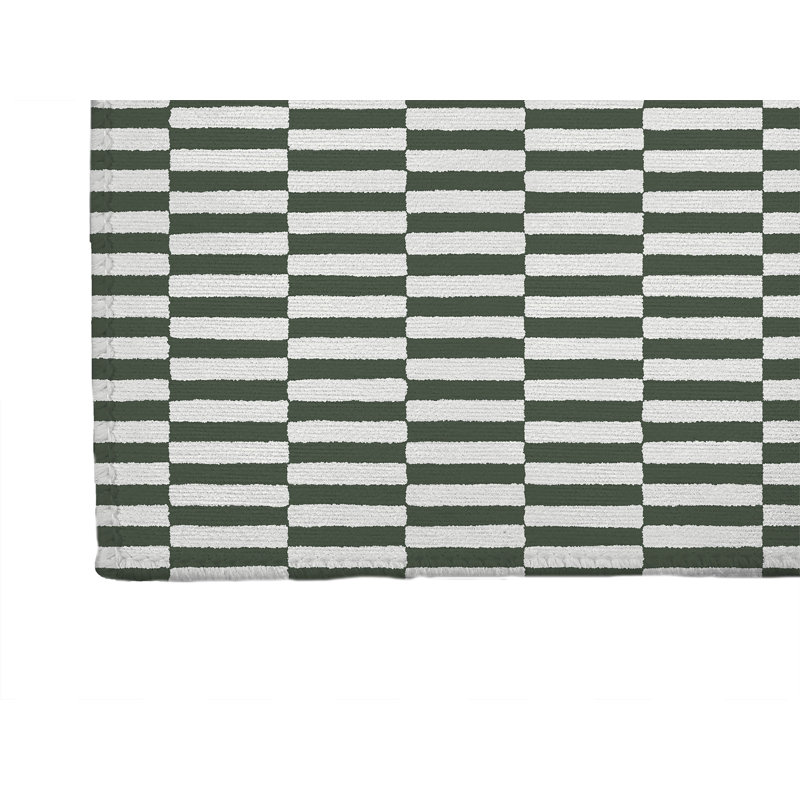 Off Stripe Kids Play Mat, Chimichurri/Green, Rectangle 2' x 3'