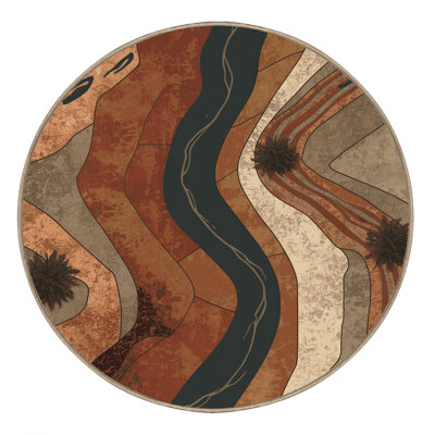 Tapis brun moelleux doux et moelleux au look rustique de style rustique himrod
