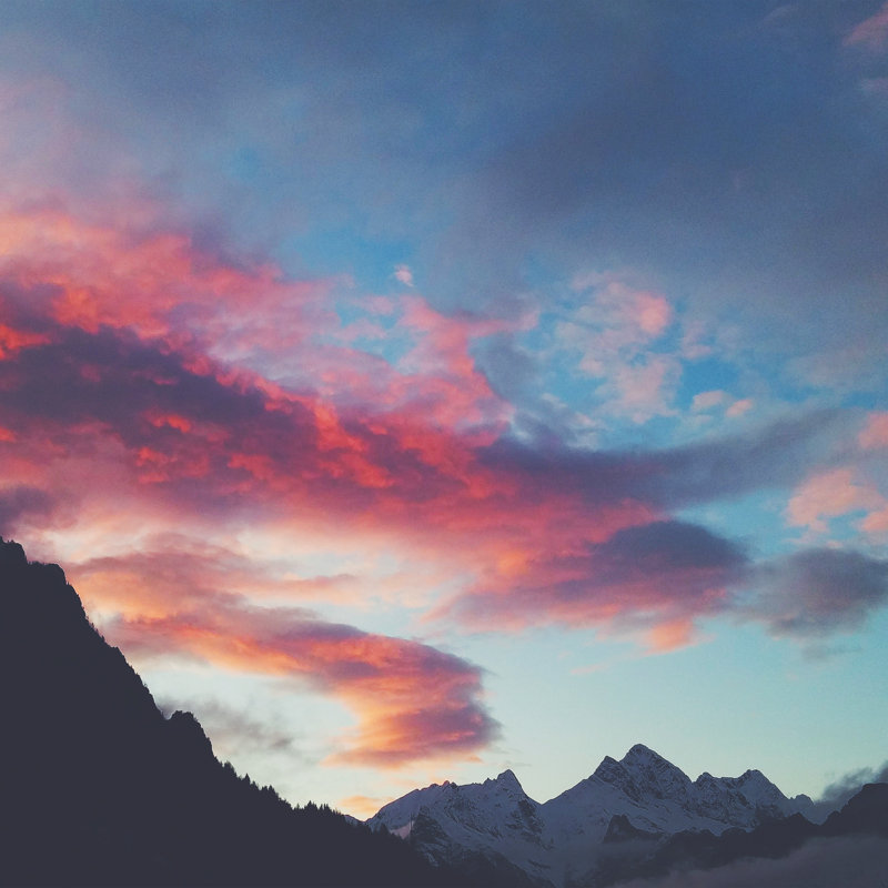 Mountains Sky Photo 2 - Wrapped Canvas Print, 30cm H x 30cm W x 3.8cm D