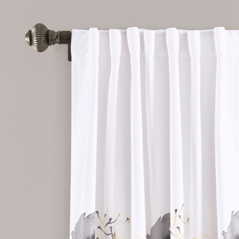 Room Darkening Curtain Pair, Yellow/Grey, 132cm W x 160cm L
