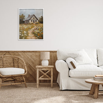 Daisies Up Cottage Path, estampe numérique, design par Franklyn Gregory
