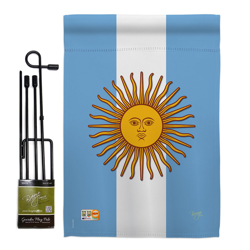 Ensemble drapeau 2 côtés 1 pi 7 po x 1 pi 1 po argentine