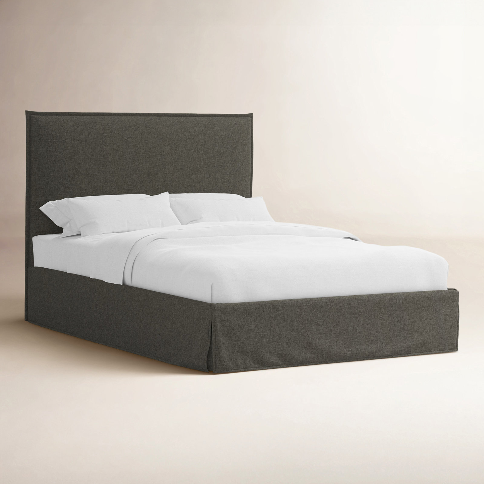 Stoffer Home x Cloth & Co. Maura Linen Upholstered Bed, Twin, Zuma Charcoal Textured Linen