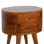 Table de chevet ronde au fini châtaignier