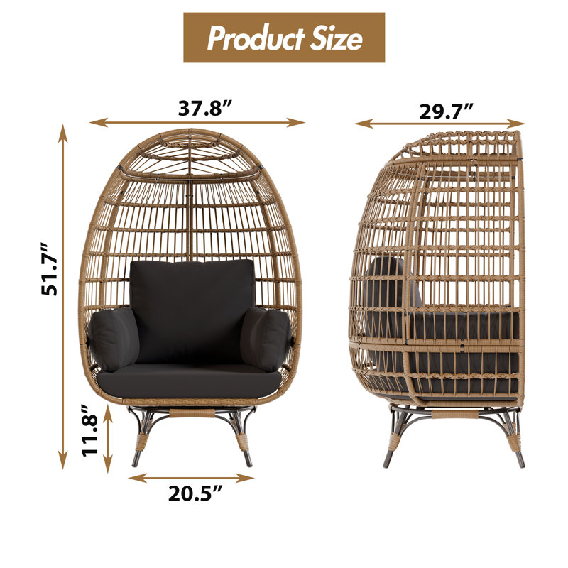 Outdoor Lounge Chair, Black