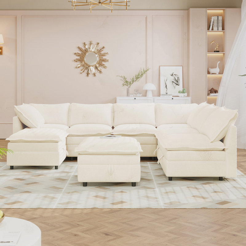 Canapé modulaire confortable et durable, Beige