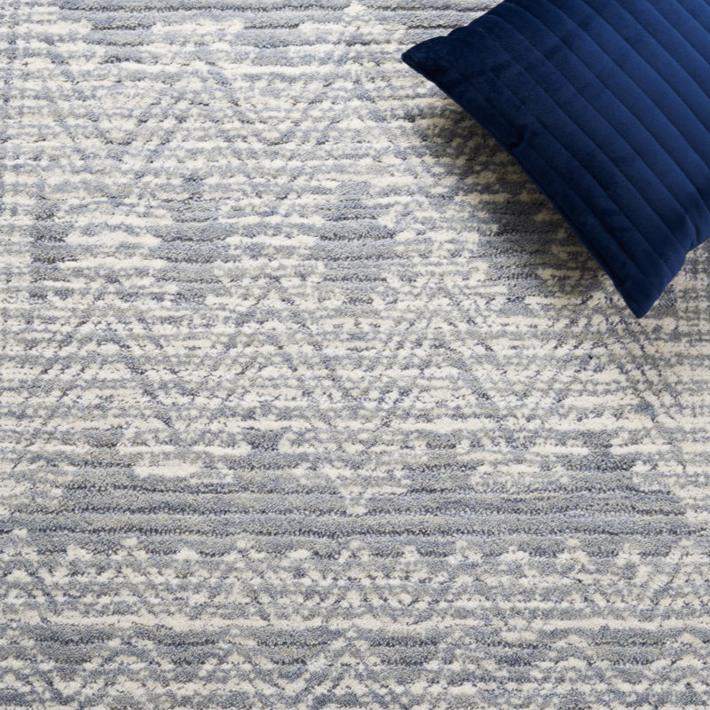 Tapis abstrait en laine touffeté à la main Southwestern, Rectangle de 5 pi x 8 pi