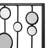 Metal Geometric Black Wall Decor with Round Mirror Accents Set