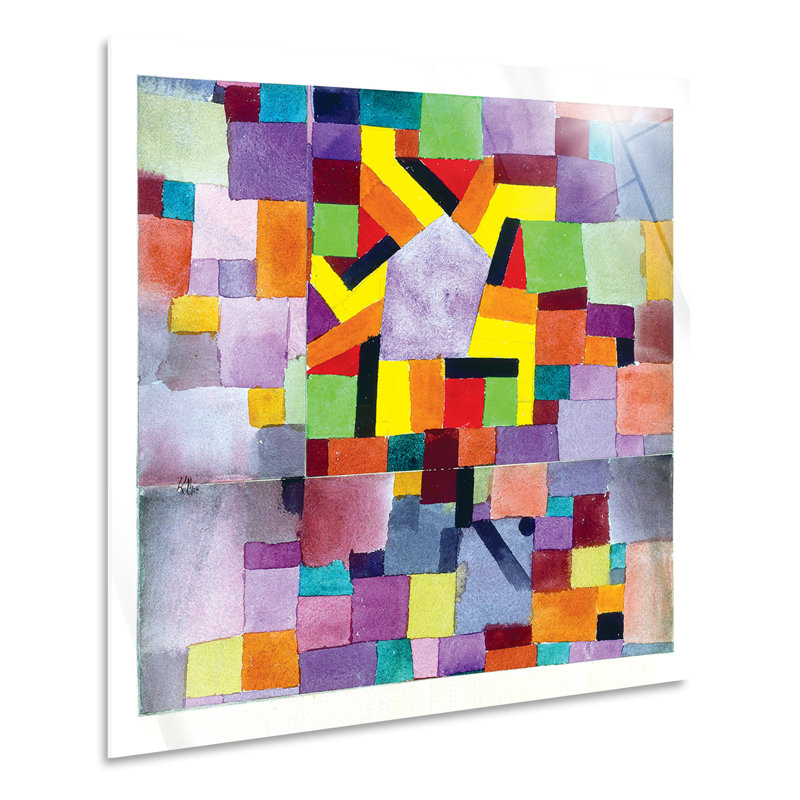 With The Purple Pentagon by Paul Klee - No Frame Painting, Plastic/Acrylic, 70cm H x 70cm W