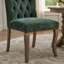 Chaise d'appoint capitonnée en chenille sans accoudoirs avec pieds en bois massif, vert olive (ensemble de 2)-308965698
