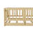 77" Twin Size Floor Bed With Slats, Montessori Floor Bed With Fence And Door, Kids Montessori Bed Twin Size, Wood Montessori Floor Bed For Kids, Girls, Boys(Twin Natural)-1206728752