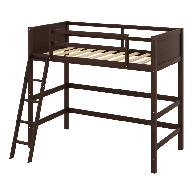 Lit mezzanine en bois avec échelle, Espresso