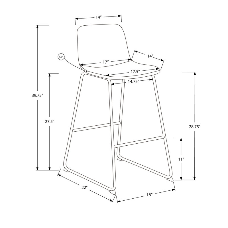 Chaise Ella, tabouret de bar ergonomique, Gris