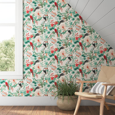 Birds of Paradise Peel and Stick Wallpaper