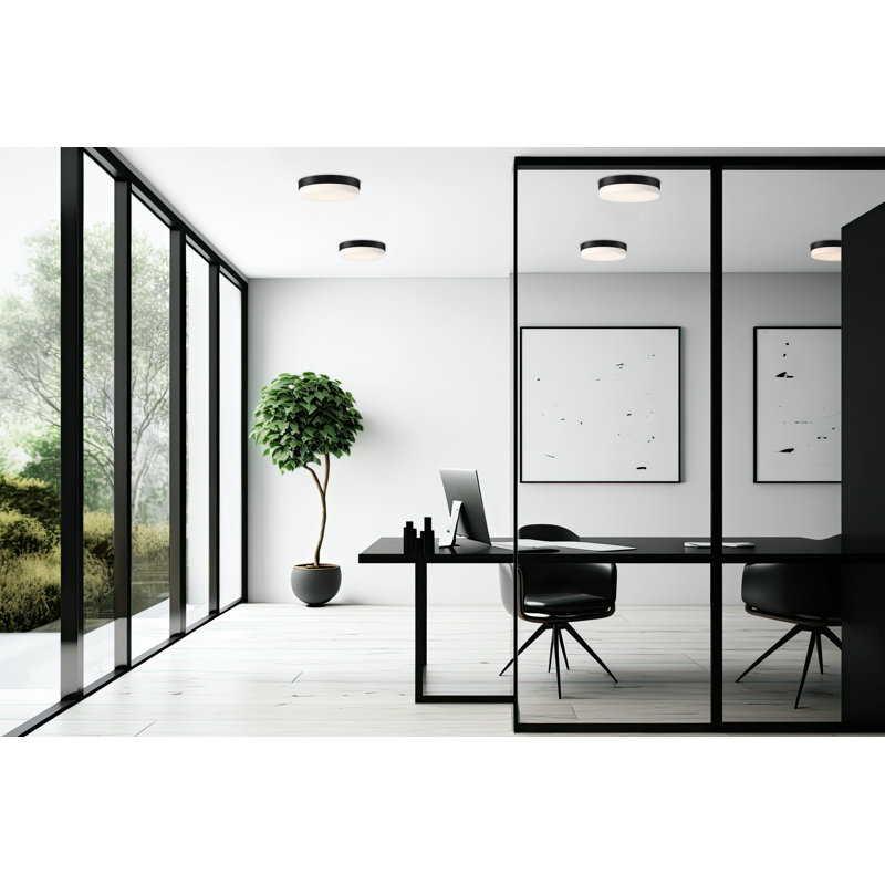 Janitta Flush Mount, Matte Black