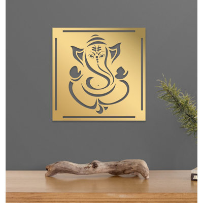 Metal Hindu Lord Ganesha Idol Wall Hanging Décor, Ganapati Metal Wall Art, Ganesh Metal Wall Décor