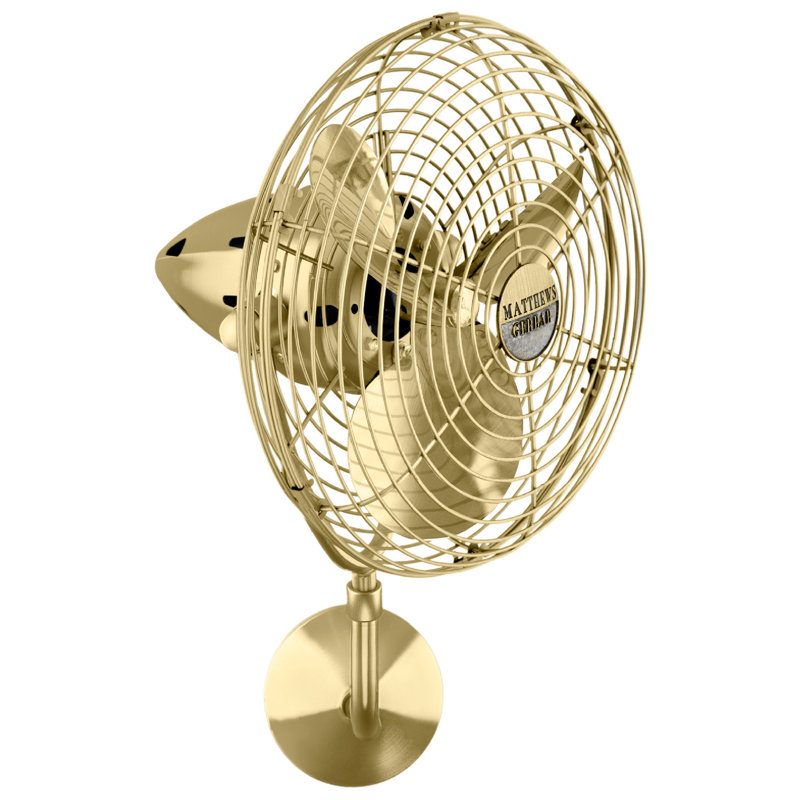 13" Wall Mounted Fan, No, Polished Copper