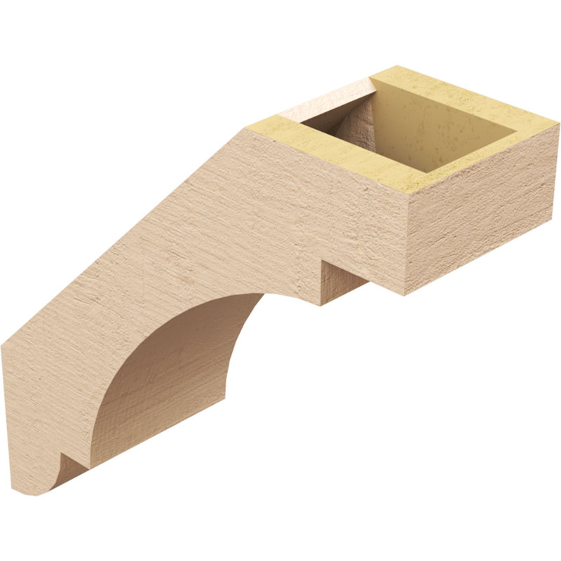 Attelle de genou en faux bois de cèdre brut Timberthane, l 5 po x P 14 po x H 14 po, brun clair apprêté