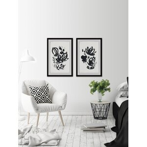 Orren Ellis Flower Buds Framed On Paper 2 Pieces Set & Reviews | Wayfair