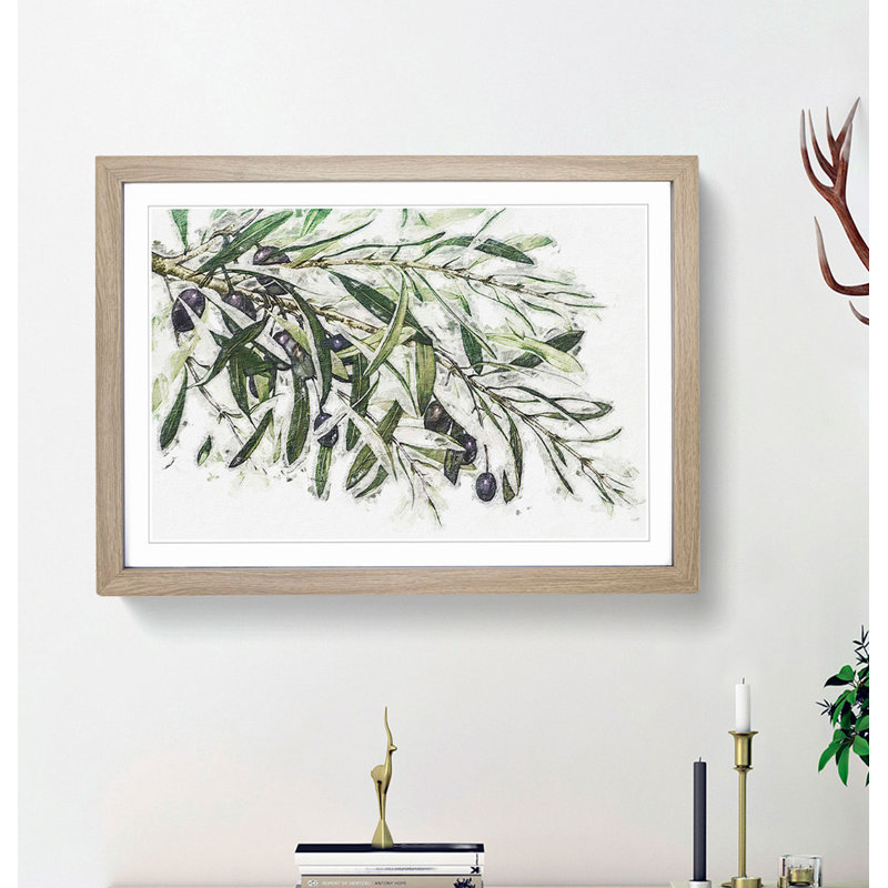 The Olive Branch - Framed Print, 36cm H x 48cm W x 2cm D, Oak Framed