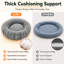 Coussin apaisant rond en peluche avec rebord surélevé, coussin douillet en forme de beigne pour chats et chiens, gris-2143906143