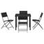  5 Piece Garden Dining Set - Black PVC-coated polyester And Steel