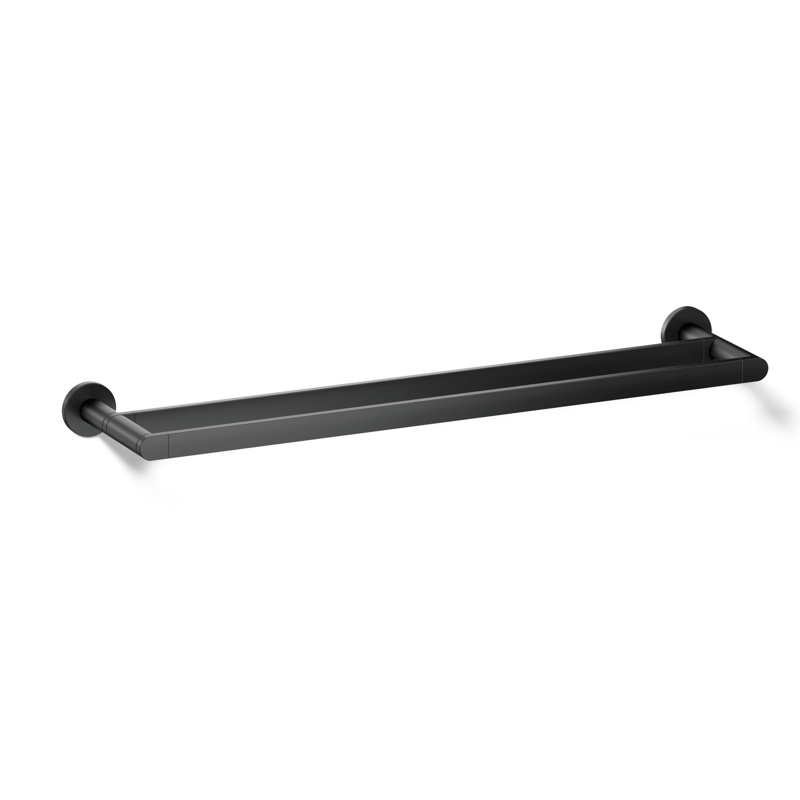 Double barre à serviettes murale 24 po, Noir mat