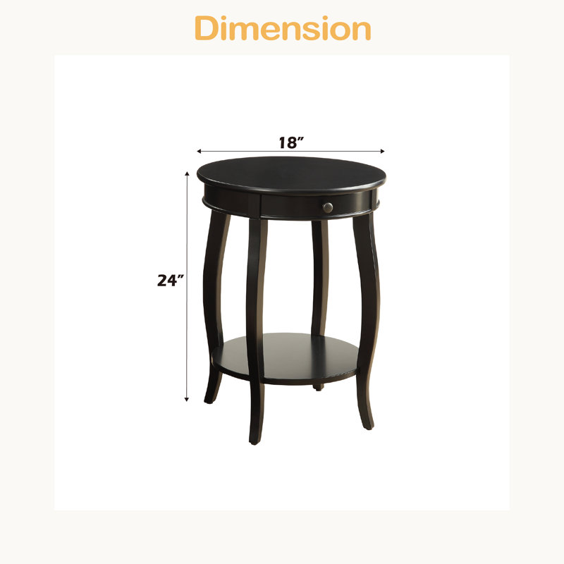 Table d'appoint Finish, Noir