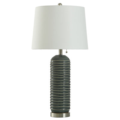 Wingo Wave Design - Ceramic Table Lamp - White Shade