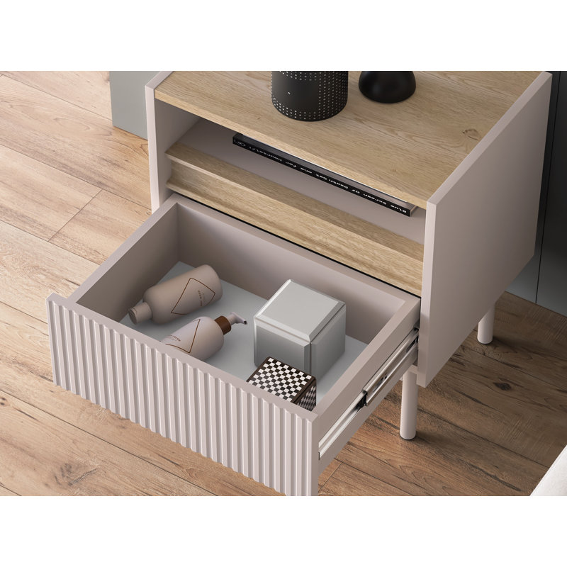 49.8cm W Manufactured Wood Bedside Table