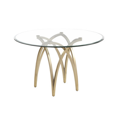 Circular 48 X 48 Clear Glass Dining Table
