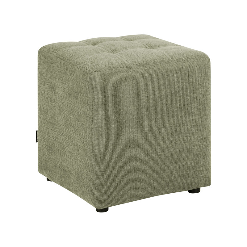 Hadasha 38cm Wide Tufted Square Cube Ottoman, Green