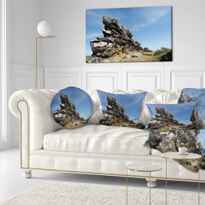 Coussin Landscape Devil's Wall at Weddersleben, 16 po x 1 po, Coussin décoratif