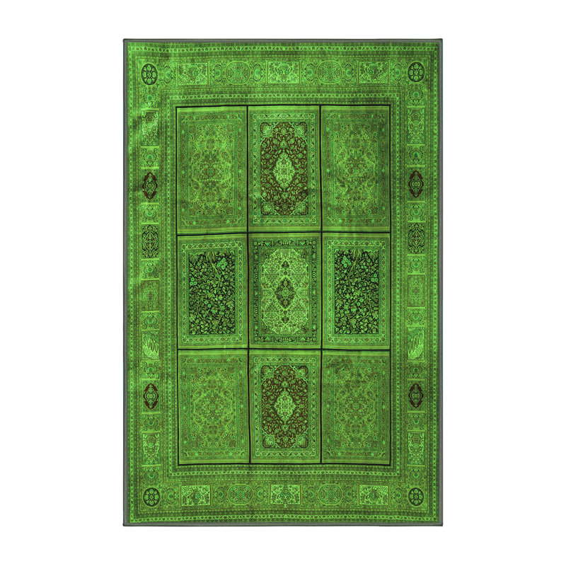 Washable Patchwork Indoor Rug, Rectangle 3' x 5'