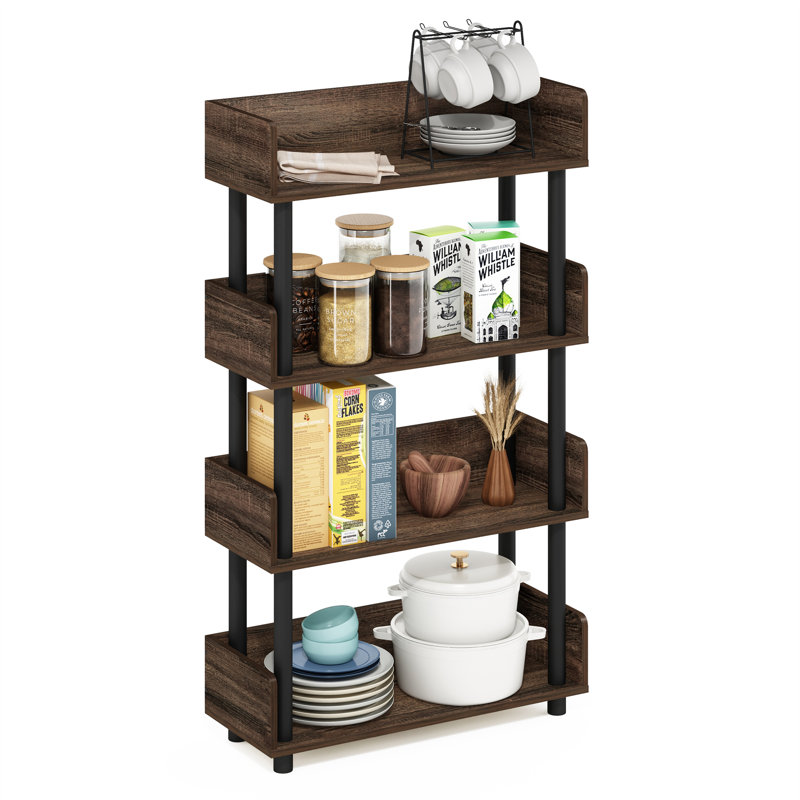 Cottman 59.9cm W Plastic Shelving Unit, Walnut