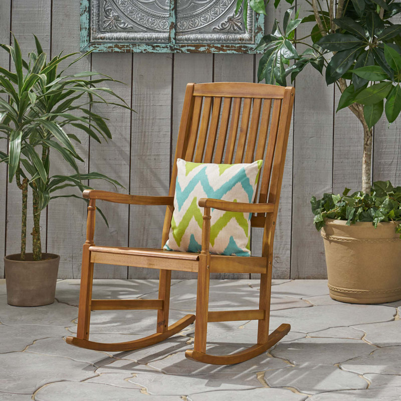 Chaise berçante pour l'extérieur Arcadia, bois d'acacia