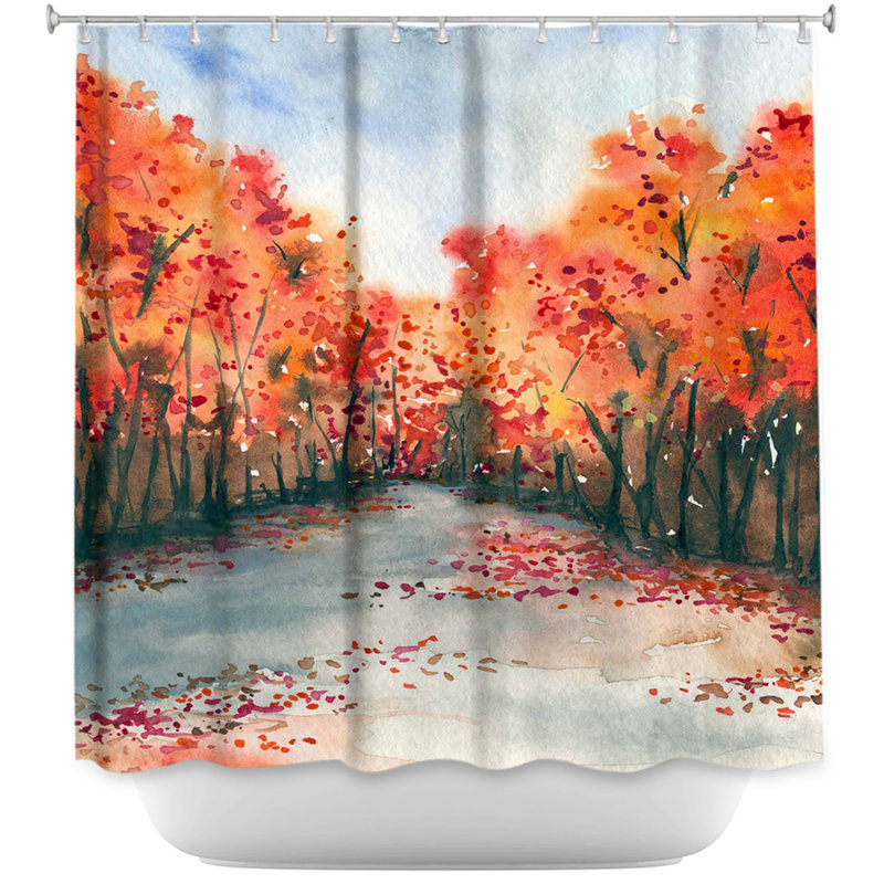 Rideau de douche simple automne voyage