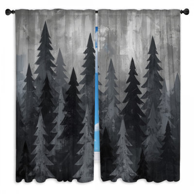 Rideaux gris obscurcissant gris forêt et rideaux obscurcissant - 2 panneaux